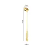Cuchara de Acero Inoxidable con Forma de Calabaza y Punta Redondeada, Cuchara para Aceite, Cuchara para Mezclar, Cuchara para Condimentos, Cuchara para Hielo, Cuchara para Servir, Grado Alimenticio, Estilo Lujo Ligero