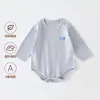 Body de manga larga para bebé, Suéter ajustado para primavera y otoño, Mameluco triangular unisex para bebé, Tejido térmico cálido