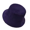 Sombrero de pescador de pana doble cara vintage transfronterizo para mujer, sombrero de cubo simple de pana fina de color liso para exteriores de invierno