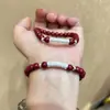 Prata 990 Baifu Cinnabar Pulseira Pulseira Pé Prata Cordão de Mão Joia de Mão Prata Passe-partout Loja Dourada Atividade Presente Lote