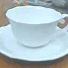 Nueva Taza y Platillo de Café de Cerámica, Taza y Platillo de Café Galvanizado Estilo Nórdico, Taza para Arte Latte Gourmet, Taza y Platillo de Lujo Ligero, Blanco Puro