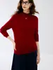 Suéter de cachemira para mujer, suéter de cachemira de cabra con cuello redondo, nuevo suéter de punto base ajustado para otoño e invierno