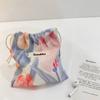 Bolsa de almacenamiento 34225, bolsa de tela con flores para artículos diversos, bolsa de acabado, bolsa portátil para el polvo, bolsillo pequeño con cordón.
