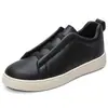 Tendência Nova Quatro Estações Sapatos Casuais Preguiçosos de Superfície de Couro Tênis Masculino de Cano Baixo Antiderrapante Solado Grosso para o Dia a Dia Tênis de Skate Masculino