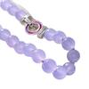 Colar de quartzo com jade e corrente longa de suéter, nó fashion doce, violeta gelo claro de 12 mm