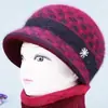 Gorro de Lana Tejido de Invierno para Mujeres de Mediana Edad y Mayores, Gorro de Algodón Grueso con Felpa para Protección contra el Frío, Cálido, para Abuela