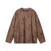 Nueva Camiseta de Manga Larga Vintage Desgastada con Cuello Redondo para Hombre Otoño 2026, Camisa Básica de Moda Casual Talla Grande para Hombre