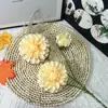 3 Cabezas de Flores Artificiales de Fragancia Oscura, Arreglos Florales para Sala de Estar, Adornos Decorativos de Flores Artificiales, Ramilletes de Boda, Diseño de Fondo para Atmósfera de Boda