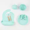 Plato de Cena de Silicona Babero para Bebé Tazón para Bebé Niños Vajilla Tenedor Taza para Snacks Anticaída traje Transfronterizo en stock Comer