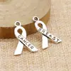 23x16mm 1.2g Plata Antigua Accesorio de Joyería DIY Colgante Cinta de Concientización sobre el Cáncer de Mama