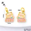 Esperando el colgante de charm de oso de dibujos animados color oro arena tradicional para pulsera o collar DIY, accesorio versátil estilo chino al por mayor