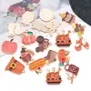 50 Colgantes Esmaltados DIY de Acción de Gracias con Calabaza, Ardilla, Postre, Pavo Llavero Accesorios de Aleación