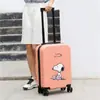 Atacado Personalizado Desenho Animado Bagagem Fosco Estilo Coreano Zíper Case com Rodinhas Roda Universal Malas Fechadura Combinatória para Homens e Mulheres