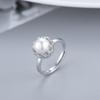 Fuente transfronteriza Anillo de plata S925 con micro incrustaciones de circonita DIY montura vacía moda simple anillo de perlas en forma de corazón joyería