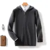 Nuevo Suéter de Lana para Hombre Primavera 2024, Cárdigan Casual con Capucha y Cremallera para Hombres Jóvenes y de Mediana Edad, Sudadera Deportiva de Lana