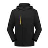 Jaqueta masculina de inverno com forro de lã, gola alta refletiva, logotipo personalizado, quente, à prova de vento, roupa de trabalho