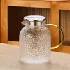 Tetera de agua fría de vidrio, resistente a altas temperaturas, para el hogar, gran capacidad, tetera para taza de agua fría, patrón martillado, resistente al calor, alta apariencia, jarra, calentamiento directo al fuego