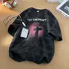 Camiseta Tie-Dye de Manga Curta Estilo Americano Tendência para Homens, Design de Verão, Caimento Solto, Versátil, Top Tendência Estilo Ins de Meia Manga