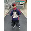 Mirenbu mochila charmosa com combinação de cores de tecido, pequena bolsa para montanhismo, mochila para viagem ao ar livre, mochila de estudante para viagem, mochila escolar