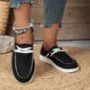 Comercio Exterior Talla Grande Verano 2025 Zapatos Planos con Cordones Lona Zapatos Casuales Punta Redonda Talla Grande Zapatos Planos Estampado de Leopardo Slip-On