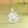 Ciervo Dorado Rey Plata Pura 999 Plata Lisa Grabado Pony Bolsa de la Suerte Colgante Redondo Joyería de Plata para Mujer Encanto Artístico Simple