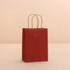 Bolsa de compras simples em papel kraft para café, chá de leite, take-away, embalagem de compras, sacola de presente, sacola de papel atacado