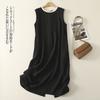 Tiro real arte retro casual 2025 nuevo retro suelto combinación de colores vestido midi vestido mujer