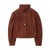 Fabricante Mayorista de Ropa Femenina Más Vendida en Aliexpress Transfronterizo Nuevo Modelo 2025 Chaqueta de Gamuza Plegada Ajustable Zr