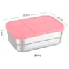 Contenedor de Almacenamiento de Alimentos de Acero Inoxidable 304 con Tapa de Silicona, Rectangular 720ml Lonchera, Sellado y a Prueba de Fugas, Portátil para Uso en Casa