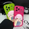 Chica divertida con mascarilla, luciendo relajada, funda de silicona para teléfono para Apple 18 Pro Max, funda protectora de carcasa blanda para iPhone 14 Pro Max