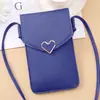 Nuevo estilo de moda, bolso cruzado con cierre, pantalla táctil transparente para teléfono móvil, billetera femenina, retro, estudiante, color sólido, hebilla, billetera pequeña