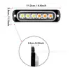 Luz de advertencia de 6 LED de una sola fila de alto brillo 12-24v para camión, motocicleta, camioneta, luz estroboscópica para coche