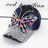 Sombrero de Vaquero de Diamantes de Colores Mariposa para Mujer Primavera Verano Otoño Protector Solar Gorra de Béisbol Desgastada Gorra de Sol para Viaje