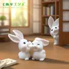 Paisaje en miniatura, figura linda de conejo zanahoria, adorables accesorios de decoración DIY para casa de muñecas, adornos en miniatura para escritorio