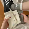 Calcetines de mujer de marca, de longitud media para todas las estaciones, estilo ins moderno, versátiles, con lindo perrito de dibujos animados japoneses, calcetines holgados estilo universitario