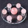 Bola de cristal natural blanco, morado y rosa, con siete estrellas, de obsidiana, piedra cruda pulida, para decoración del hogar y la oficina, manualidades y adornos.