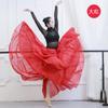 Nueva Falda Elegante de Chifón con Perlas para Bailarina Moderna, Falda Larga de 540 Grados con Gran Vuelo, Falda Larga para Práctica de Baile de Adultos para Mujeres