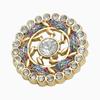 Botões de Metal Dourado Diamante Flor Vazada Tecidos à Mão Combinam com Tudo Casaco Tweed Botões de Pele