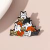 Entre no Novo Broche de Desenho Animado Fofo, Gato e Cachorro Fofos Dormindo, Insígnia Arhat Empilhada, Acessórios de Vestuário, Joias