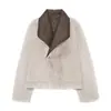 Comercio Exterior Transfronterizo 2026 Nuevo Otoño Estilo Europeo y Americano Reversible Chaqueta Larga de Piel Sintética Top