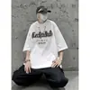 Comércio Exterior Gola Estilo Americano Malandro Legal Manga Curta Marca Tendência Europeia Americana High Street Pesado hiphop Dança de Rua Manga Três Quartos Camiseta Tendência Masculina