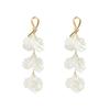 Pendientes de plata S925 con forma de aguja, sencillos y largos, populares en Internet, para mujer. Elegantes y combinables, con borlas de concha y flor.