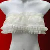 Lingerie Sexy, Estilo Suave e Doce, Uniforme de Três Peças Transparente, Desejo Puro, Renda Brincalhona, Conjunto de Top Tubo Estilo Bolo e Saia Curta