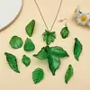 Colgantes surtidos de hoja acrílica transparente verde al azar para pendientes hechos a mano, llaveros y accesorios DIY