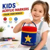 Marcadores Acrílicos Opacos Arte Canetas de Desenho Infantil Balde de Presente para Jardim de Infância 84 Cores Canetas Aquarela