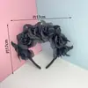 Faixa de Cabeça de Malha com Penas Nova para Halloween Festival Fantasma Escuro Morcego Teia de Aranha Flor Artificial Acessórios Faixa de Cabeça