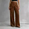 Calça Wide Leg Nova Europeia e Americana para TikTok Design Irregular Calça Casual Solta Cor Sólida Calça Feminina