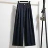 Foto real cor original Jeans americano largo solto feminino 2026 Outono preguiçoso plus size casual calça reta de perna larga comprida