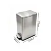 Lixeira de pedal aço inoxidável retangular doméstica para cantos banheiro quarto sala de estar cozinha metal silenciosa
