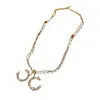 Collar de Doble Capa con Letra de Perla Incrustada con Pedrería Coreana para Mujer, Diseño Único, Elegante Cadena para Suéter, Accesorio de Joyería Largo Personalizado